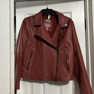 Boss leather motorcycle jacket